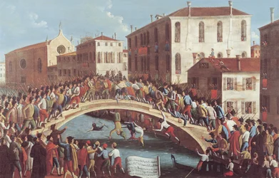 Battaglia con bastoni sul Ponte Santa Fosca, Venezia